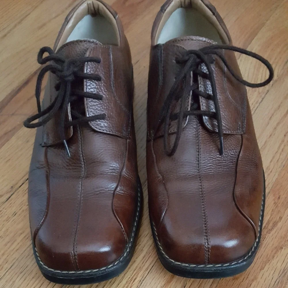 BASS Lex Mens Brown Soft Leather Lace Up Shoes Size 10.5